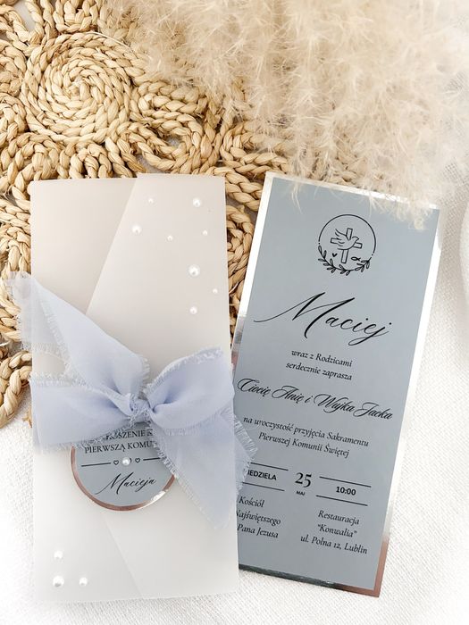 Zaproszenia na pierwszą komunię komunijne na chrzest chrzciny