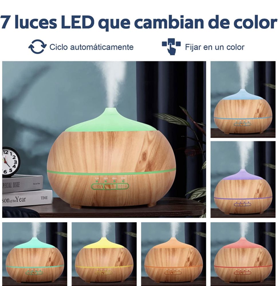 Humidificador / Difusor de Aromas LED RGB 500ml + Aromas (NOVO)