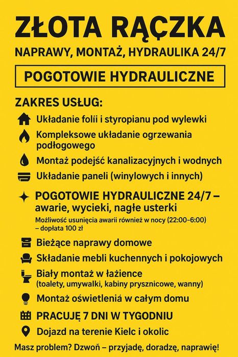 Złota Rączka - Profesjonalne Usługi Budowlane i Hydrauliczne 24/7