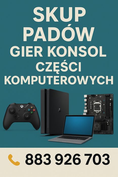 Skup konsol, padów, laptopów,gier itp