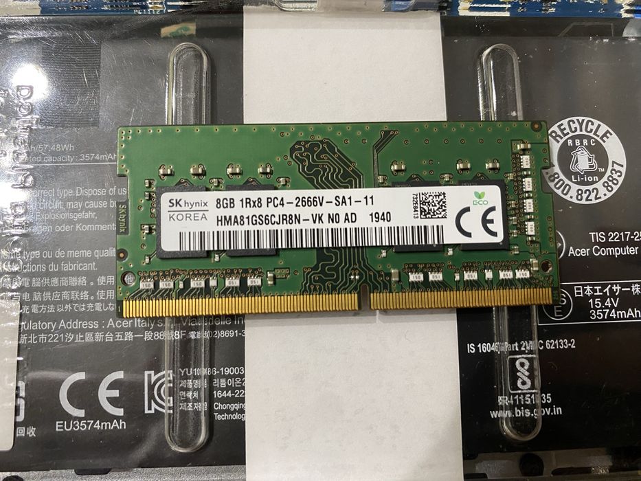 Acer Nitro 5 AN515-54, ПРОДАЮ ЗАПЧАСТИНИ, ПІД РЕМОНТ. KingstonFury 8gb