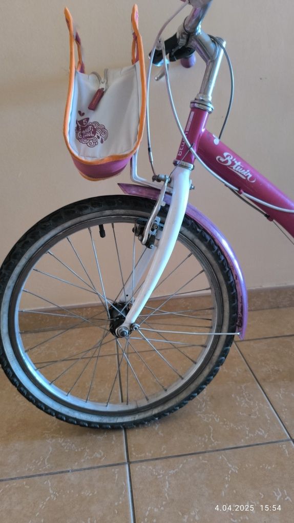 Rower koło 20" różowy decatlon
