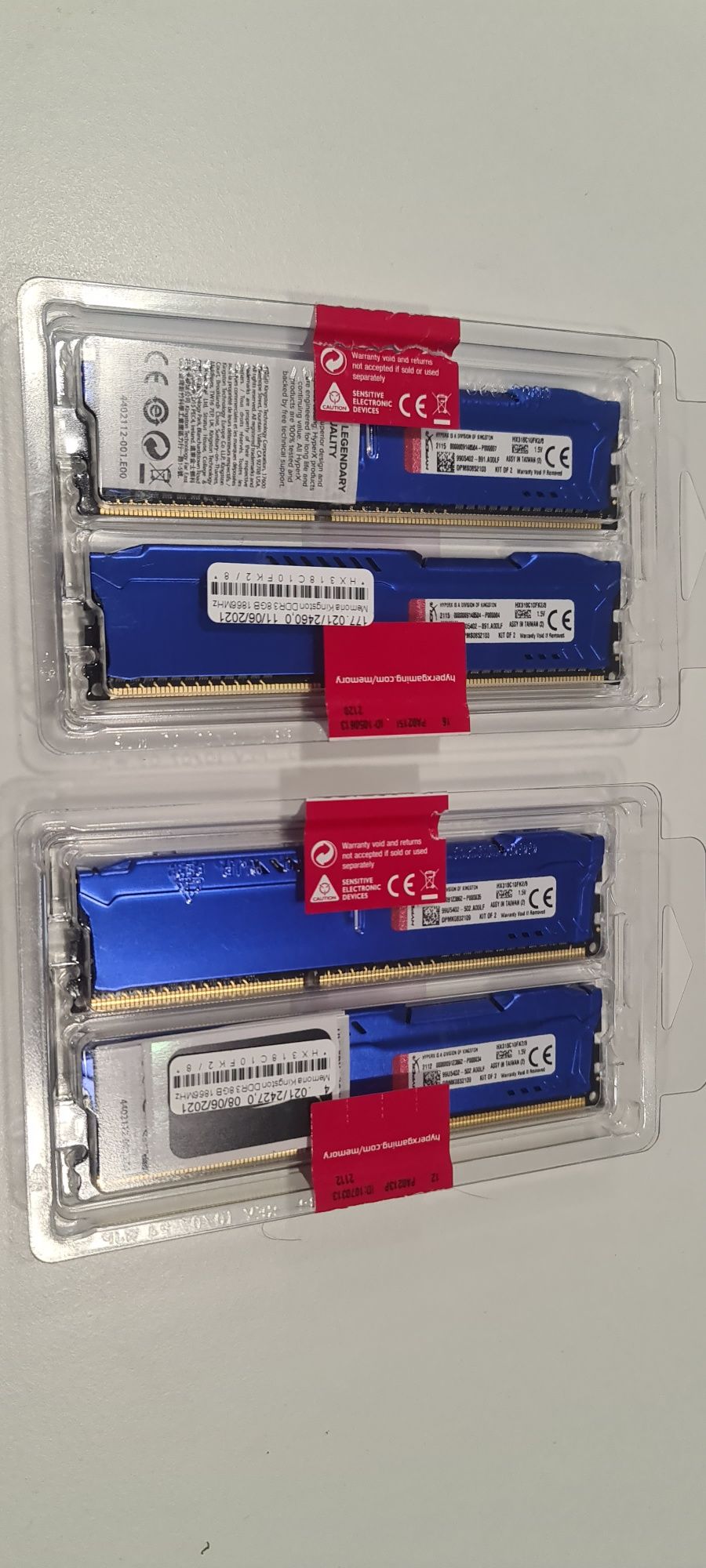 Memórias Ram DDR3 Kingston Fury Hyper X Blue 16GB. 4*4gb ram 1866mhz