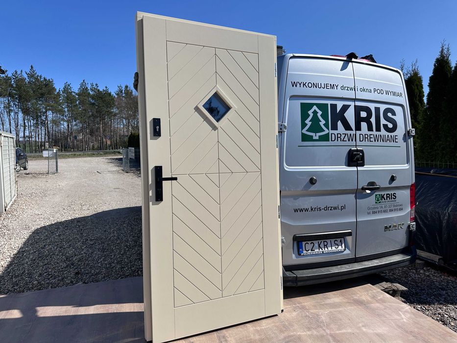 Drzwi zewnętrzne drewniane NA WYMIAR NIETYPOWE Montaż CAŁA Polska I UE