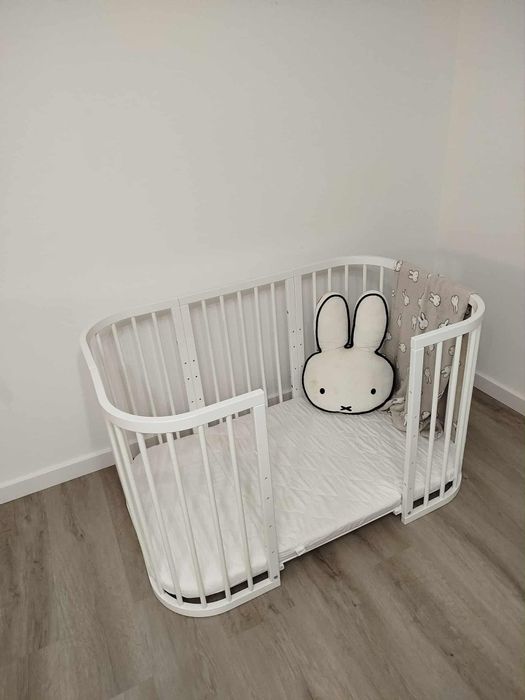 Łóżeczko WALDIN 7W1 owalne białe