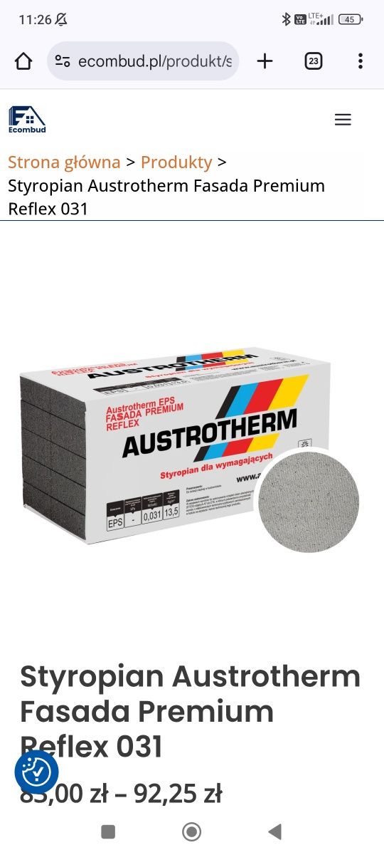 Steropian austrotherm 20 cm Austrotherm Fasada Premium Reflex 031