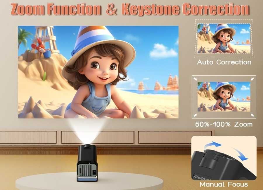 HY320 NTV Android 13 Inteligentny Projektor z  Aplikacjami TV