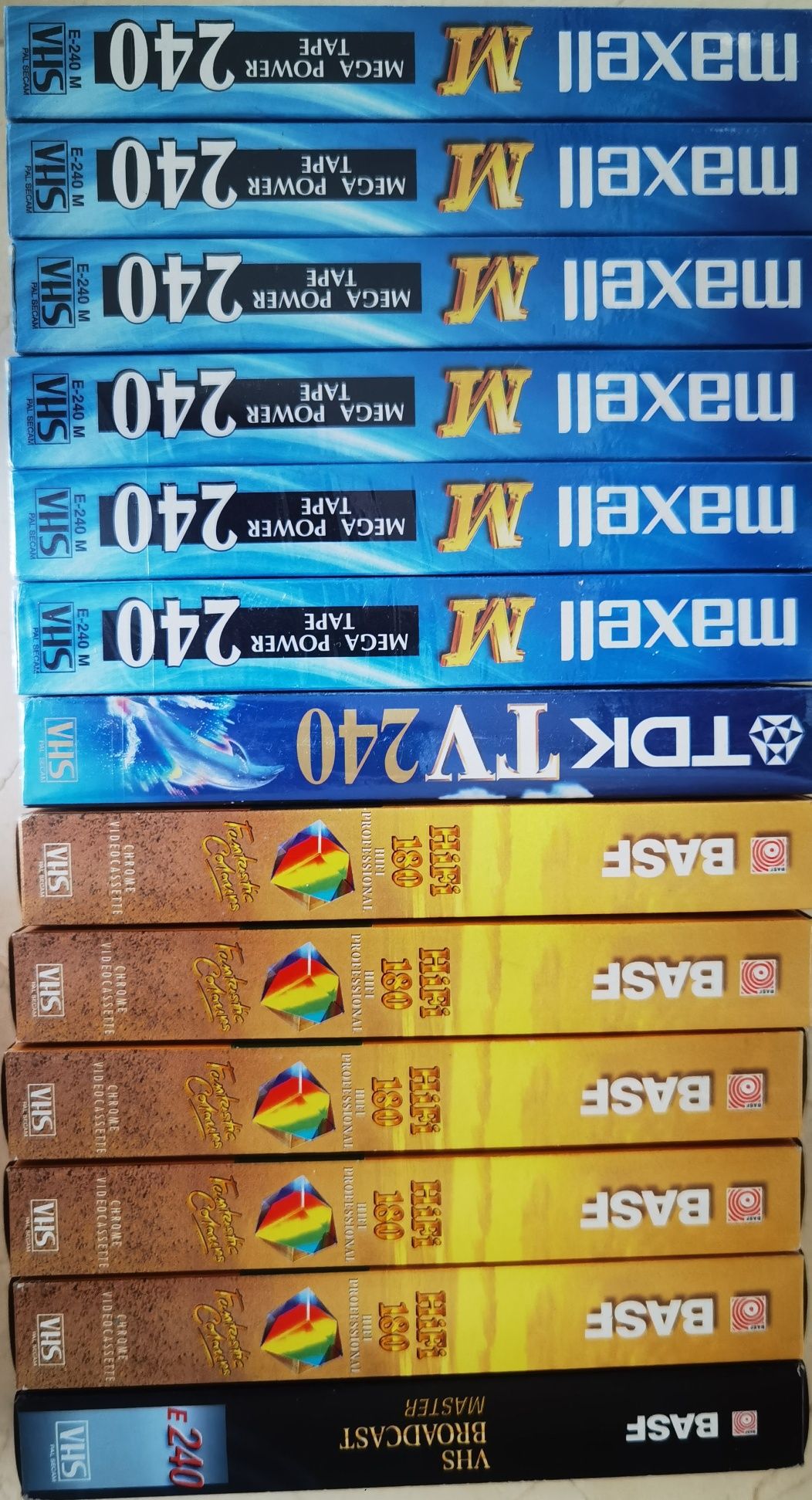 13x kasety VHS czyste BASF MAXELL TDK
