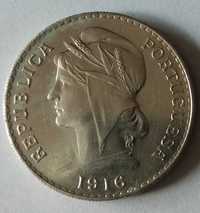 Moeda de 50 centavos 1916 prata