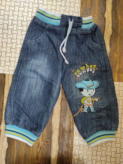 Легкі стильні котонові джинси на хлопчика 74см(1 року).