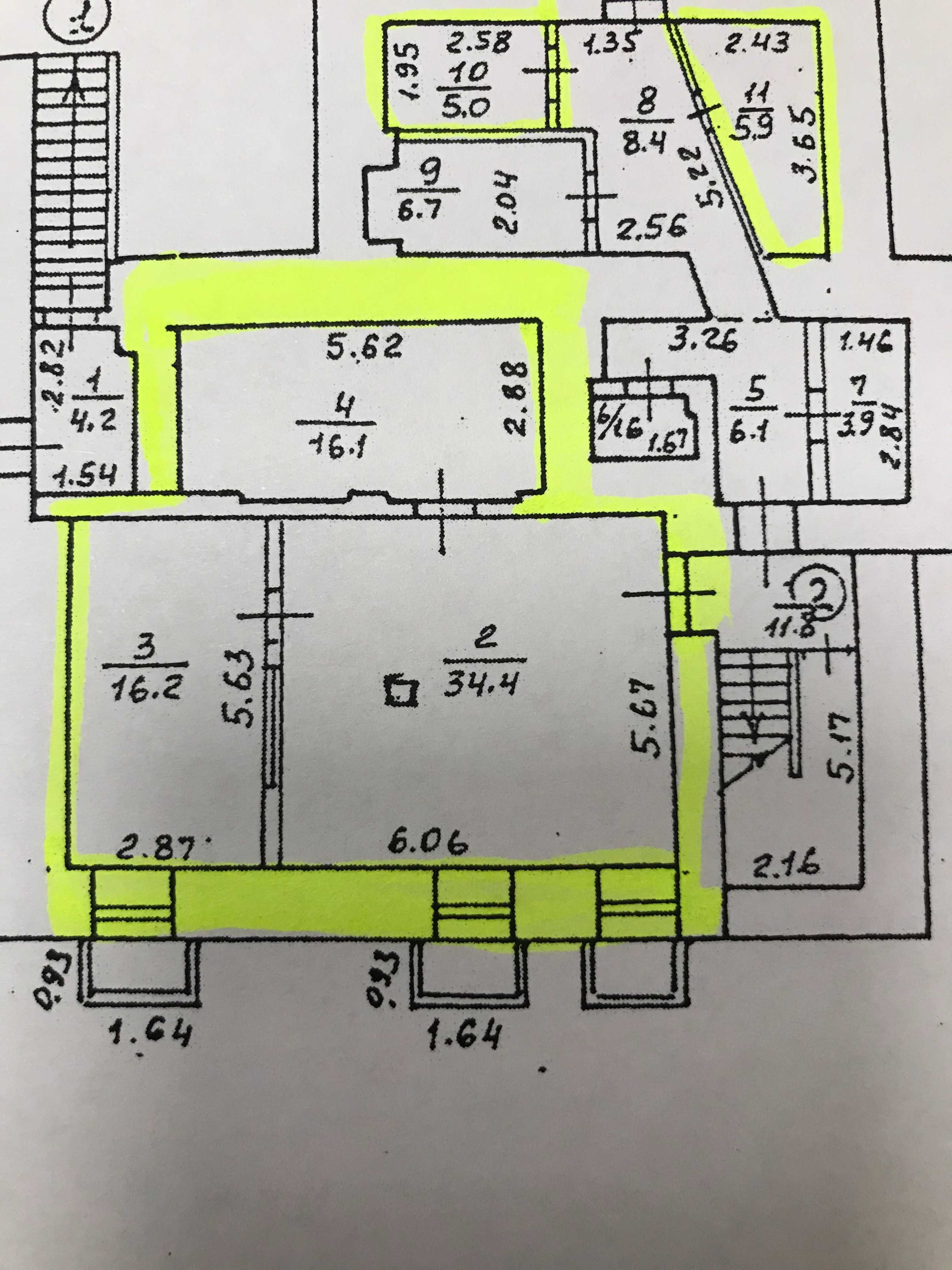 65 м2 - 3 кабинета. Парковка бесплатная. Красная линия. Собственник