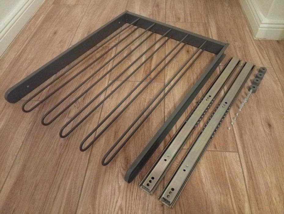IKEA KOMPLEMENT Wysuwany wieszak na spodnie, ciemnoszary 50x58 cm