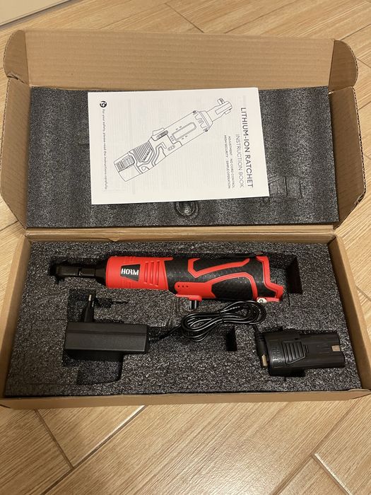 Кутовий гайковерт 3/8” 50Нм 18V, акумуляторна тріскачка