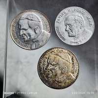 3 medale z Janem Pawłem II posrebrzane