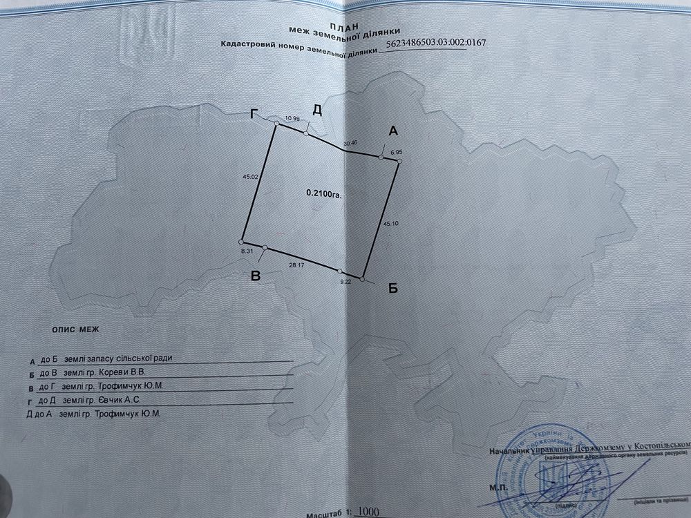 Земельна ділянка 0.21 га