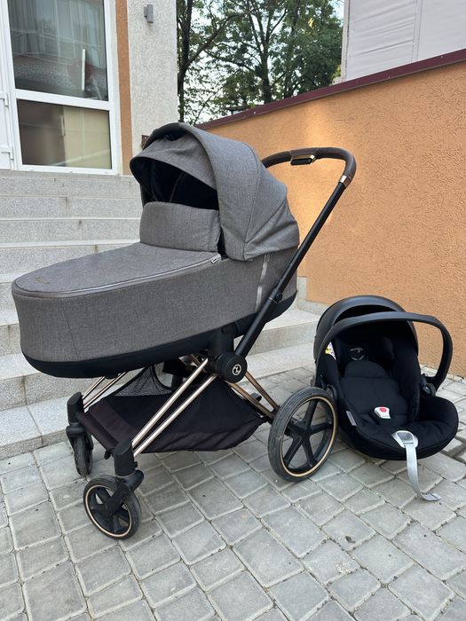 Cybex priam rose gold 3 в 1 manhattan grey plus