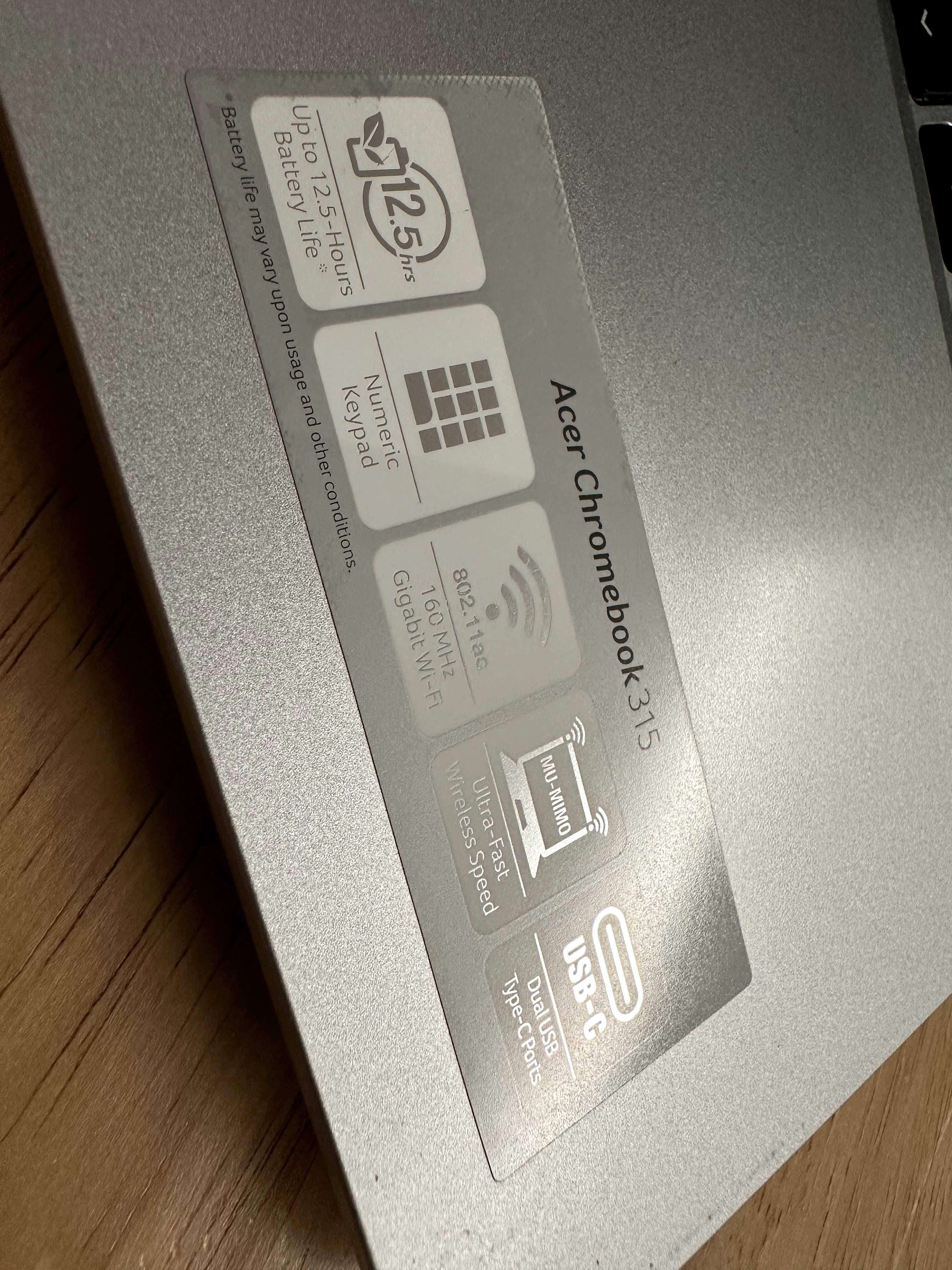 Portátil ACER Chromebook 315 CB315-4H como novo