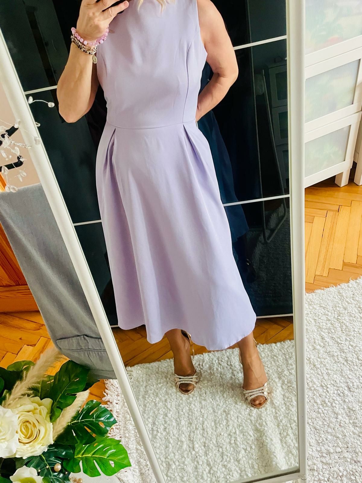 Sukienka elegancka wizytowa liliowa nowa roz 42  firma Trendyol