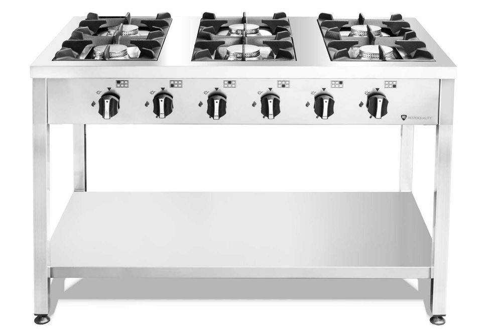 NOWA MOCNA Kuchnia gazowa gastronomiczna z półką 6 palnikowa 42kW FV