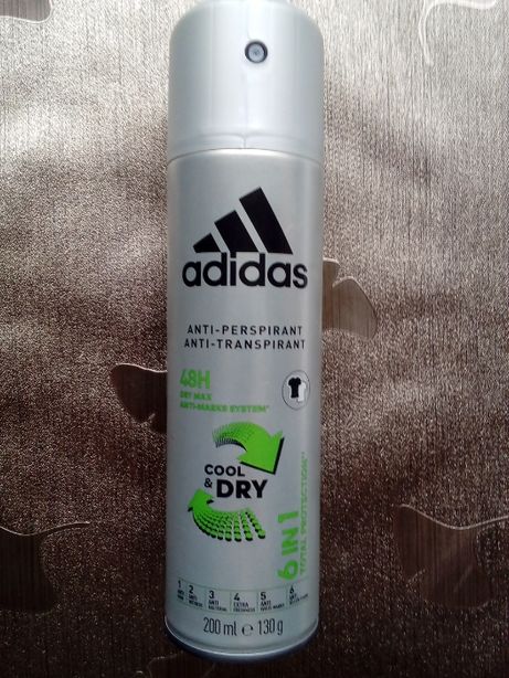 NOWY!Dezodorant Adidas, anti-pespirant,anitranspirant men 6w1