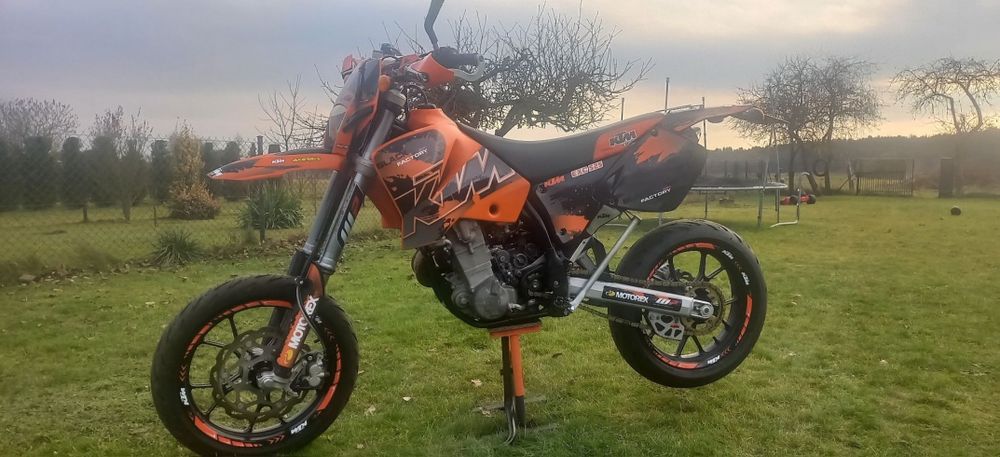 KTM EXC 520 Cross, po remoncie silnika Koła SuperMoto 12kw w dowodzie