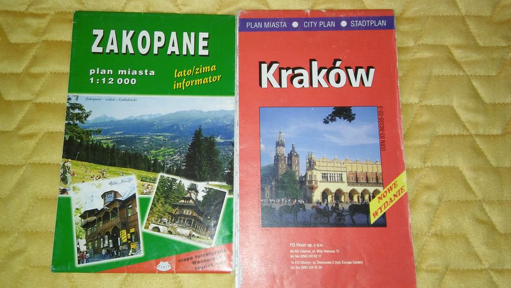 turystyka, podróże mapa Zakopane, Kraków