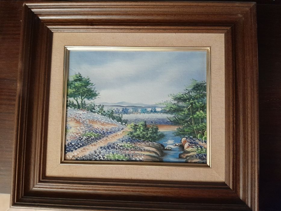 Quadro com paisagem  assinado por pintor