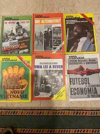 Lote de 6 revistas antigas “Vida Mundial”, todas de 1975