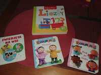 Cztery książeczki dla dziecka m.in. Fisher Price obrazki dla maluchów