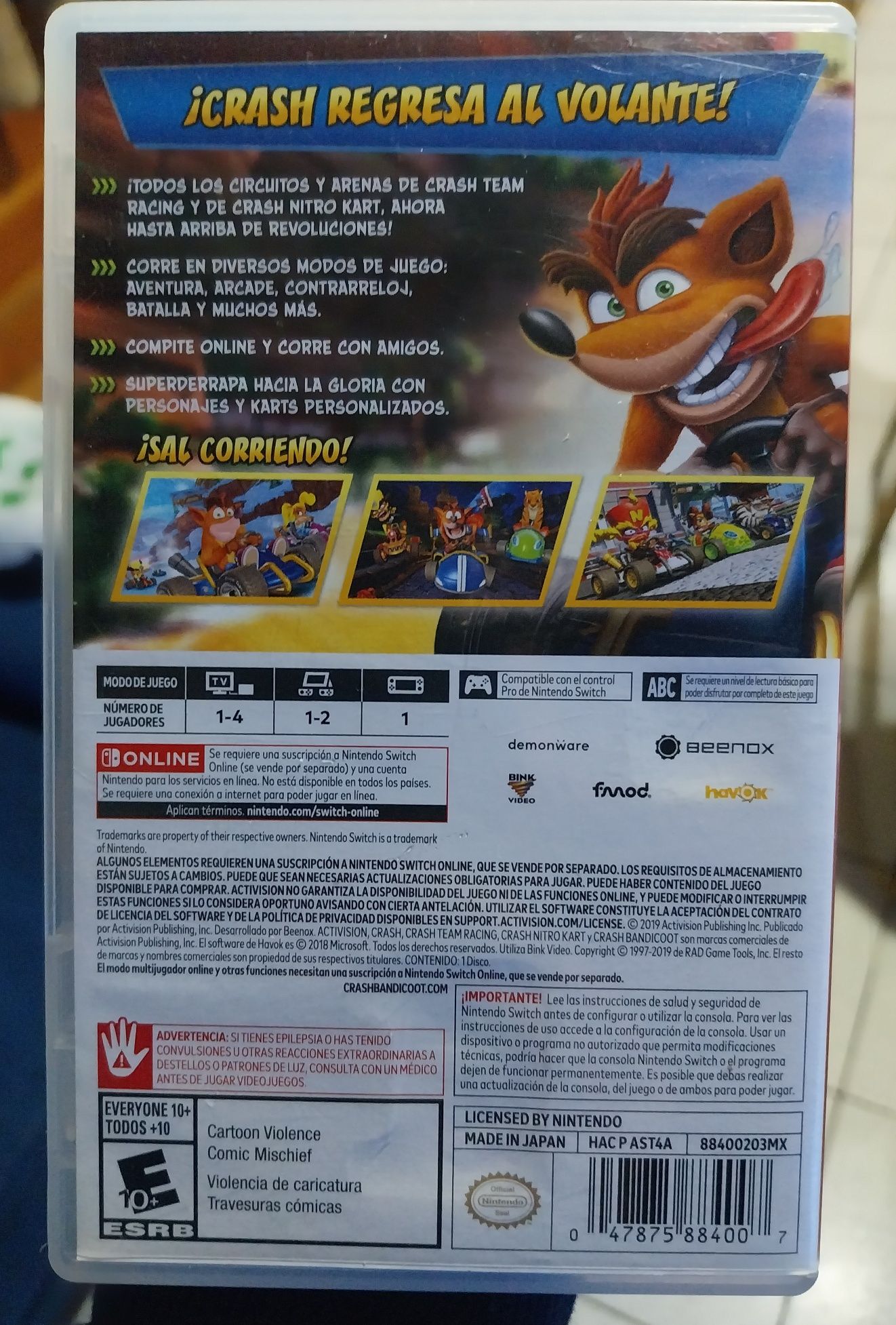 Crash Team Racing CTR Nintendo Switch otimo estado