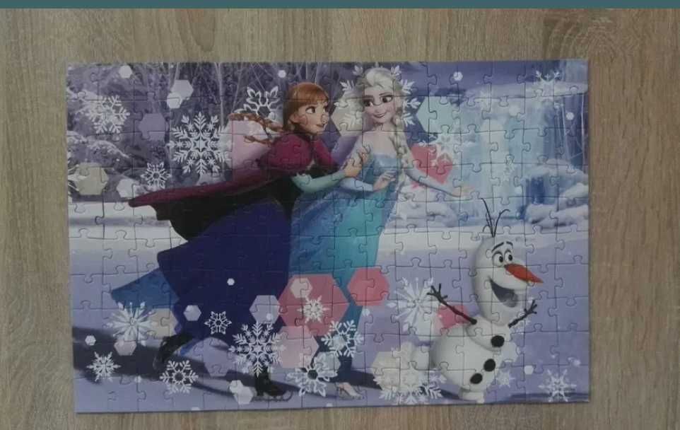 Mega Zestaw Frozen puzle+ brulion zeszyt Anna i Elza kraina lodu