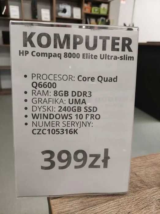 Komputer HP Compaq 8000 Elite Ultra-Silm Core Quad Q6600/8GB gwarancja