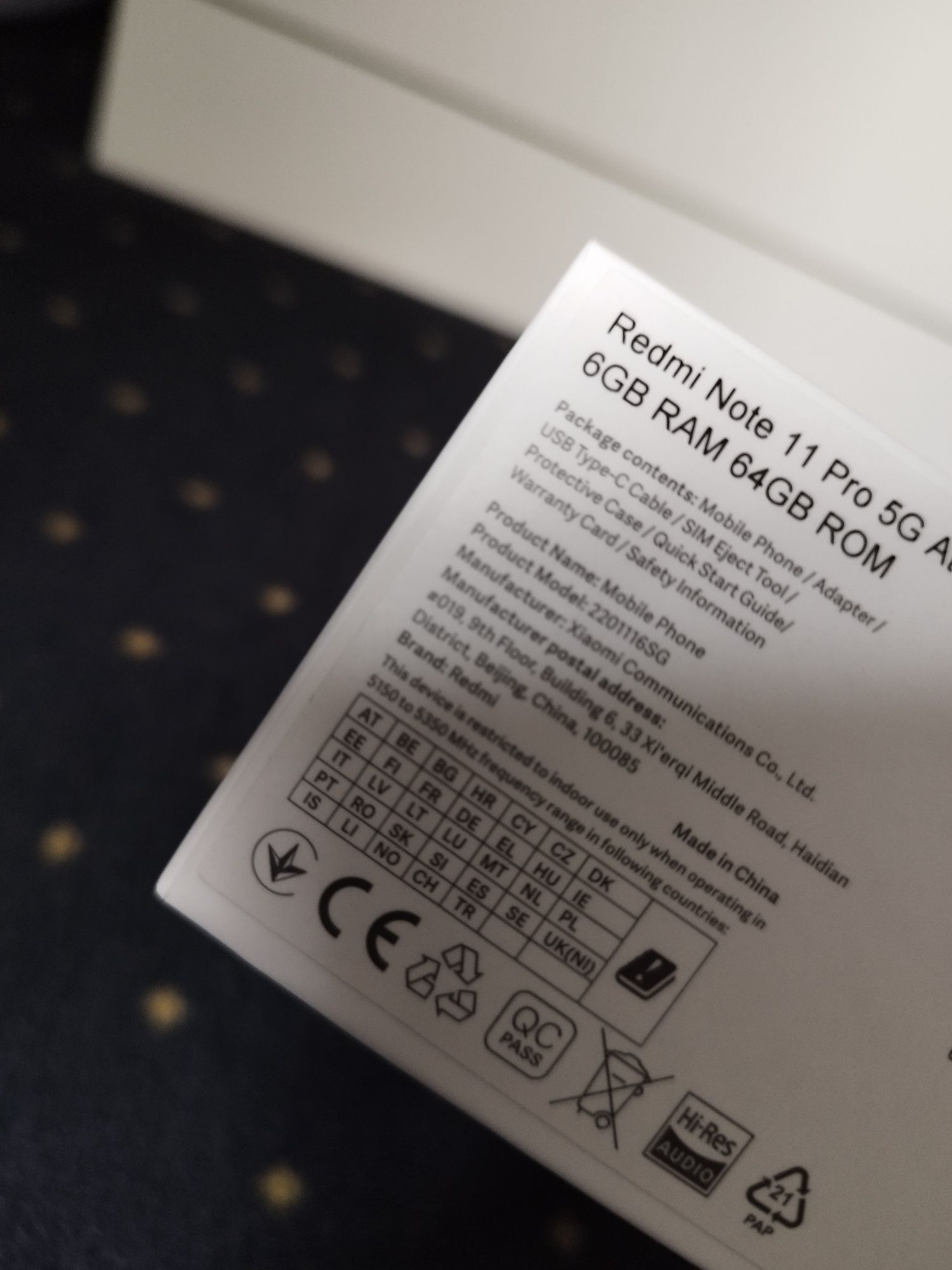 Nowy Xiaomi Redmi Note 11 Pro 5G STAR BLUE - zaplombowany, GWARANCJA!