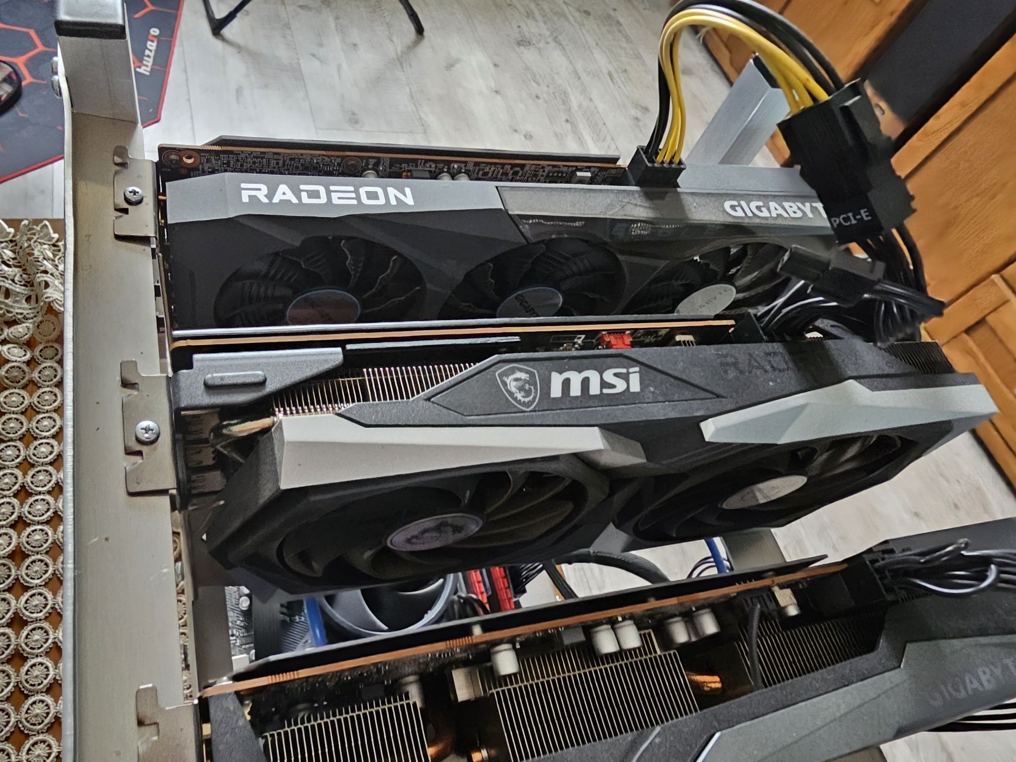 Koparka krypto z 4 kartami graficznymi, 1x RTX3060ti plus 3x RX6600XT