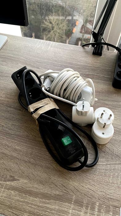 Комплект: подовжувач 6 розеток (16А) + подовжувач 3х та трійники
