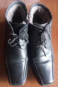 Чёрные мужские зимние ботинки