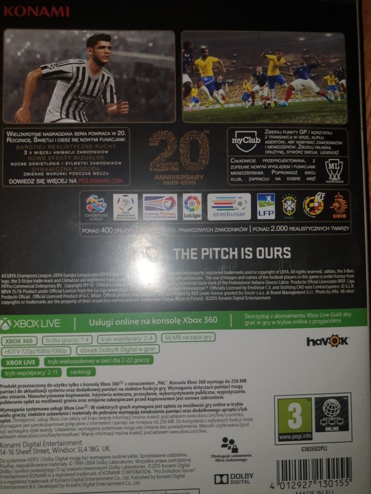 Pes 2016 pro evolution soccer 2016 na xbox 360