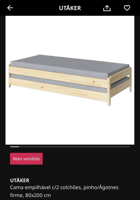 2 Camas empilhaveis com 2 colchoes