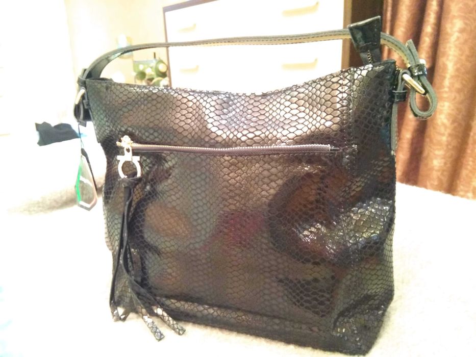 Сумка лазерная кожа черная