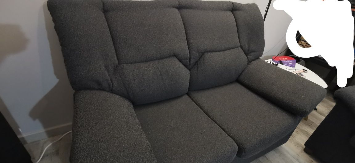 (2X) sofa 2 lugares cinza escuro usados como novos