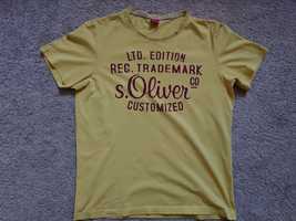 Żółta męska koszulka t-shirt S.Oliver r. M, stan super