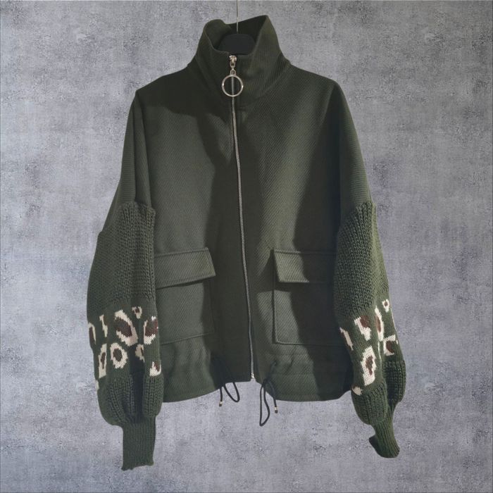 Zielona khaki bomberka kurtka bluza L