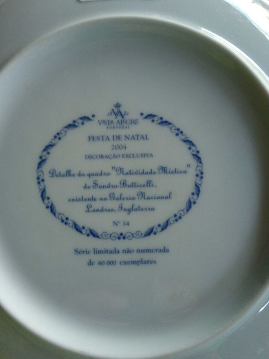 Prato decorativo vista alegre festa de natal 2004