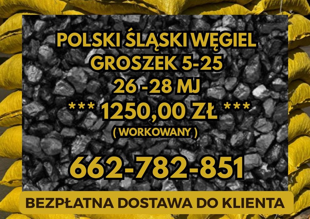 POLSKI WĘGIEL : GROSZEK 5-25, 26-28MJ - Transport Gratis !!!