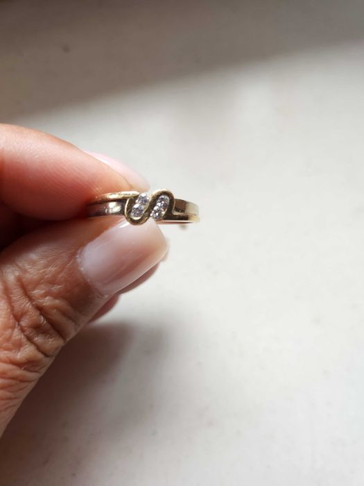 Anel ouro branco e dourado