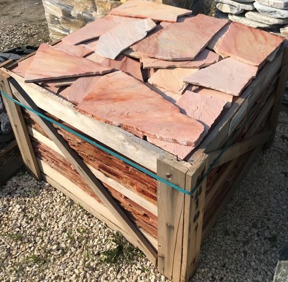 RÓŻOWE PŁYTY ŁUPEK NATURALNY Kamień do Ogrodu na Ścianę Taras Warka