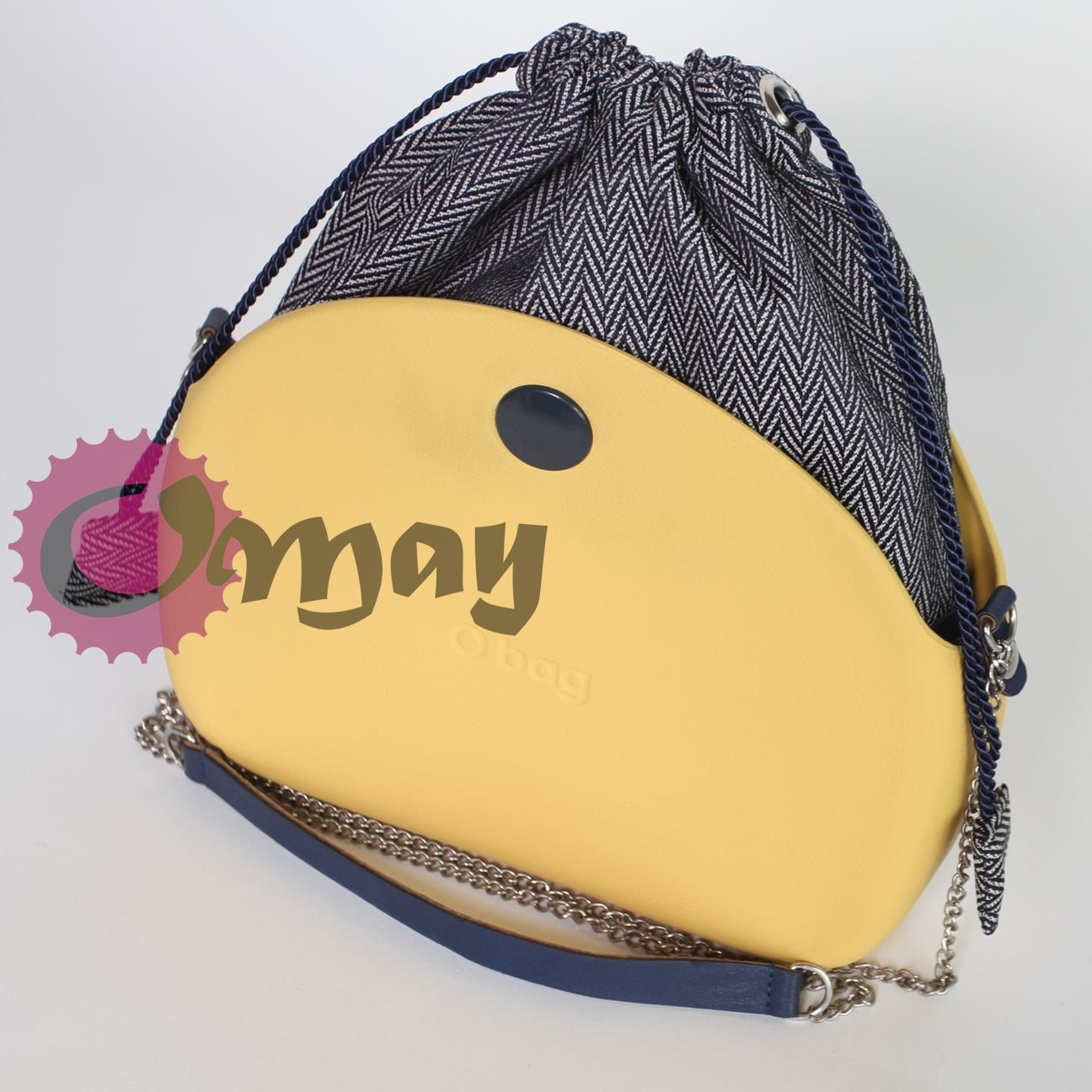 Granatowy organizer OBAG MOON LIGHT worek jodełka 2 kieszenie OMAY