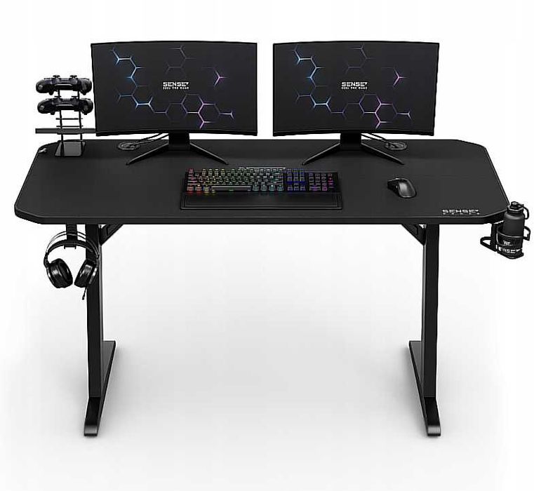 Biurko Komputerowe Gamingowe do Komputera 140x60x75+Akcesoria Gratis