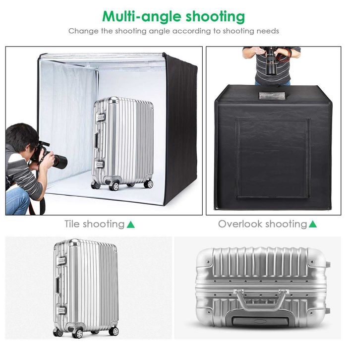 Box para fotografia produto 80x80x80cm iluminação caixa foto vinil