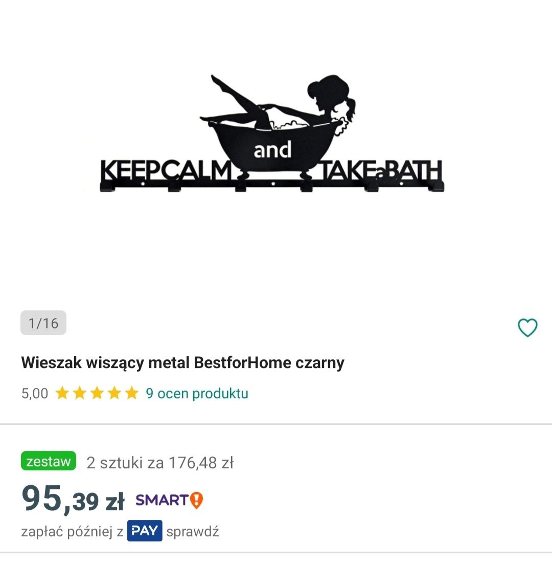 Wieszak metalowy do łazienki